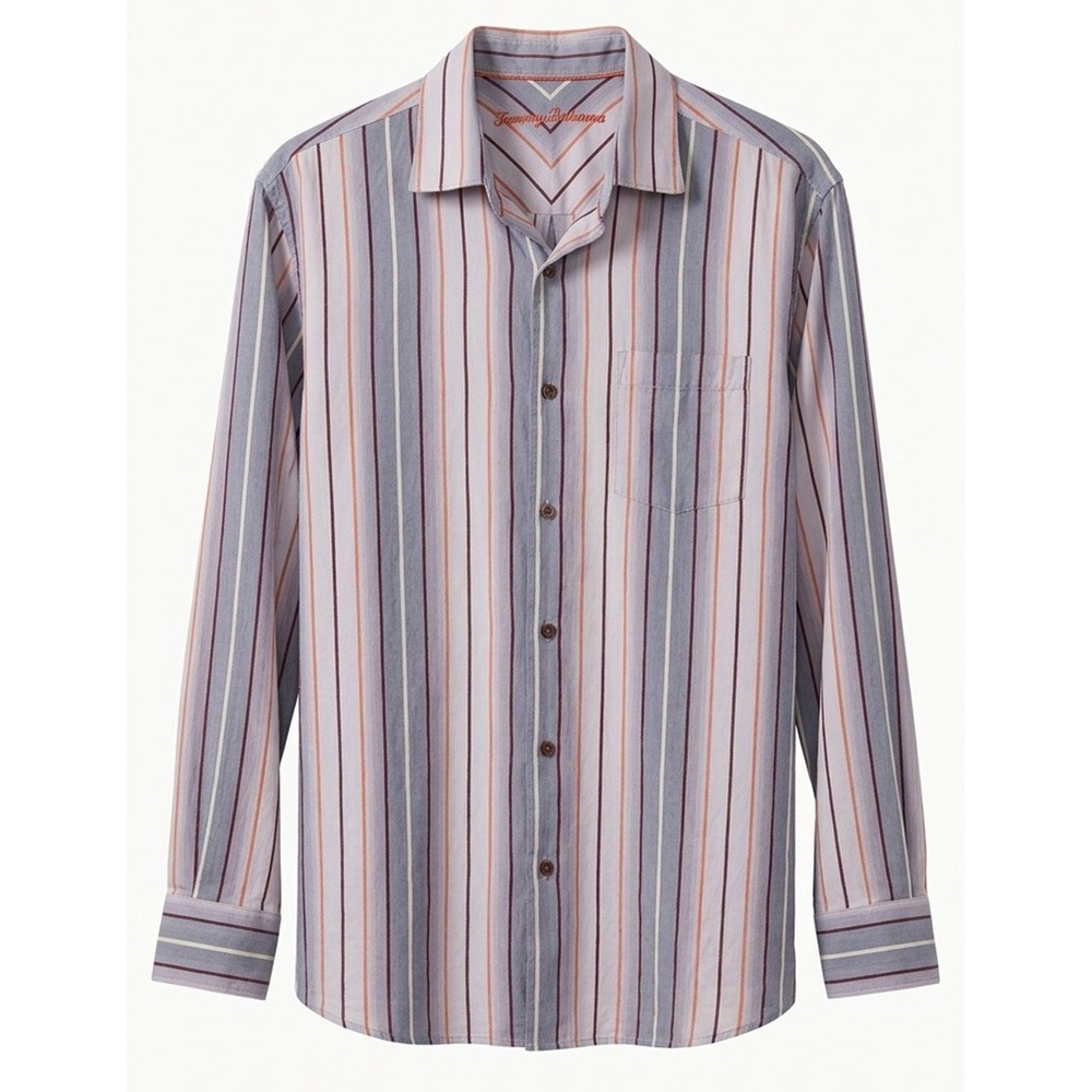 Tommy Bahama Button Down Shirt, Long Sleeve, 100% Silk, Machine Washable, Medium